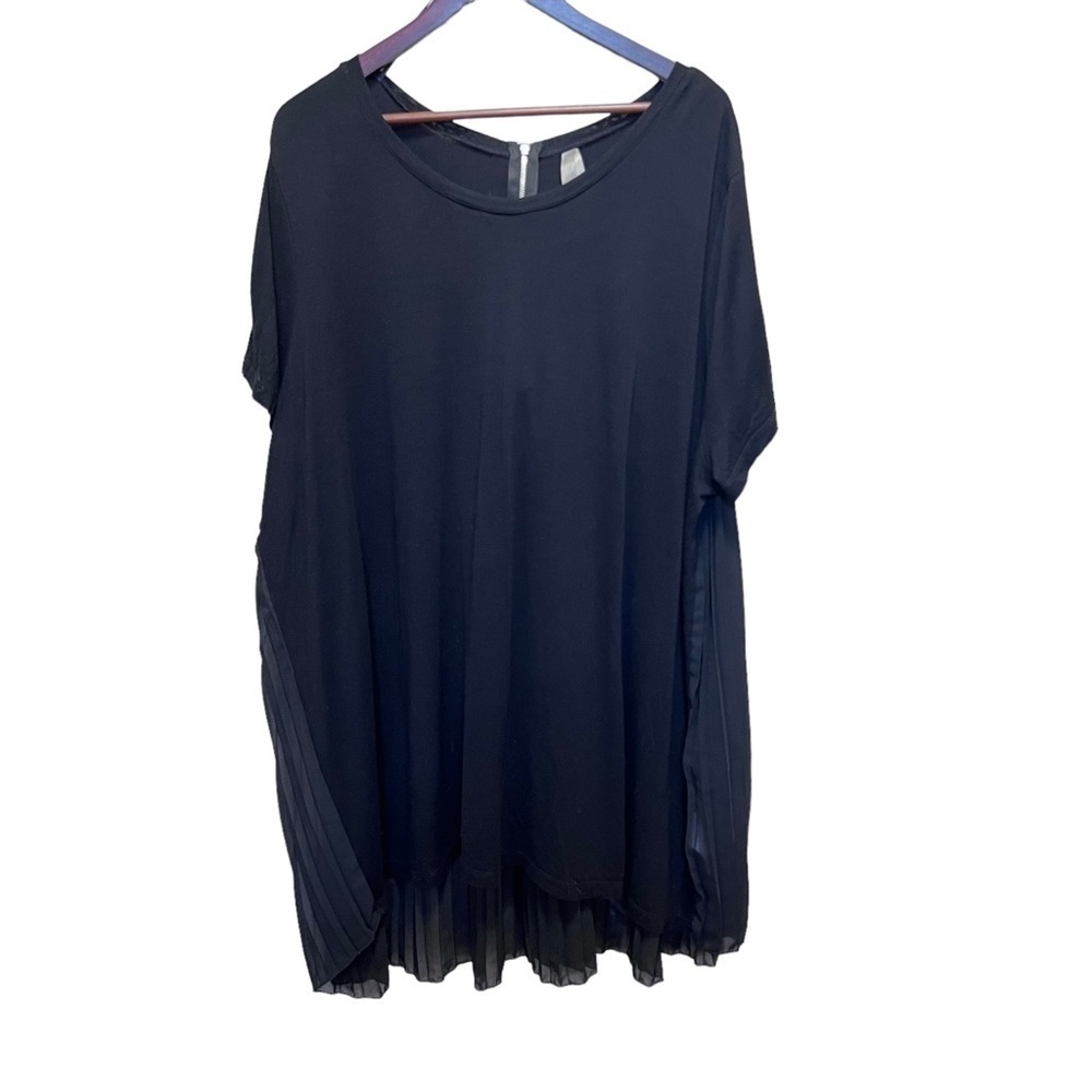PENNINGTON’S Black Oversized Pleated Tunic Top Size X